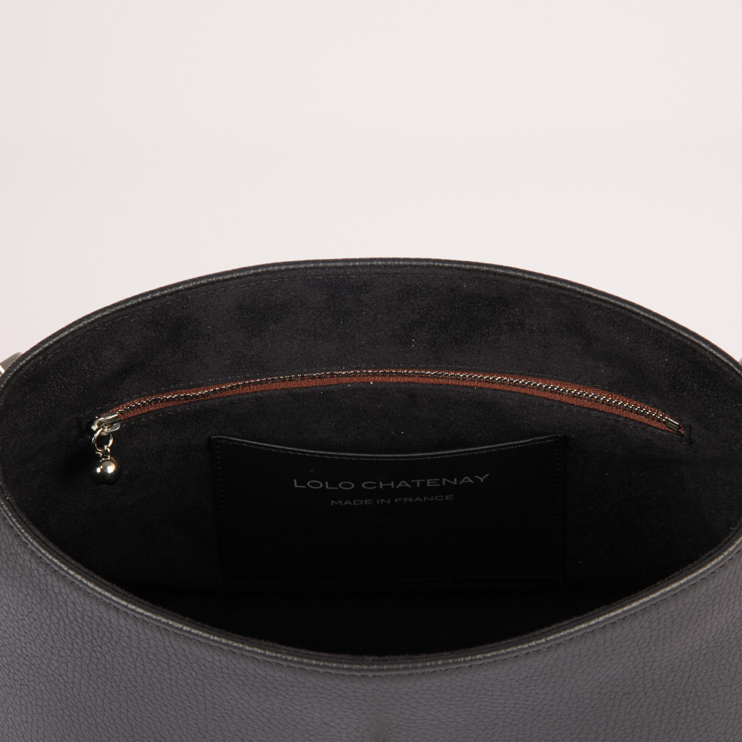 BIG Shoulder Bag - Black Braided Raffia Flap