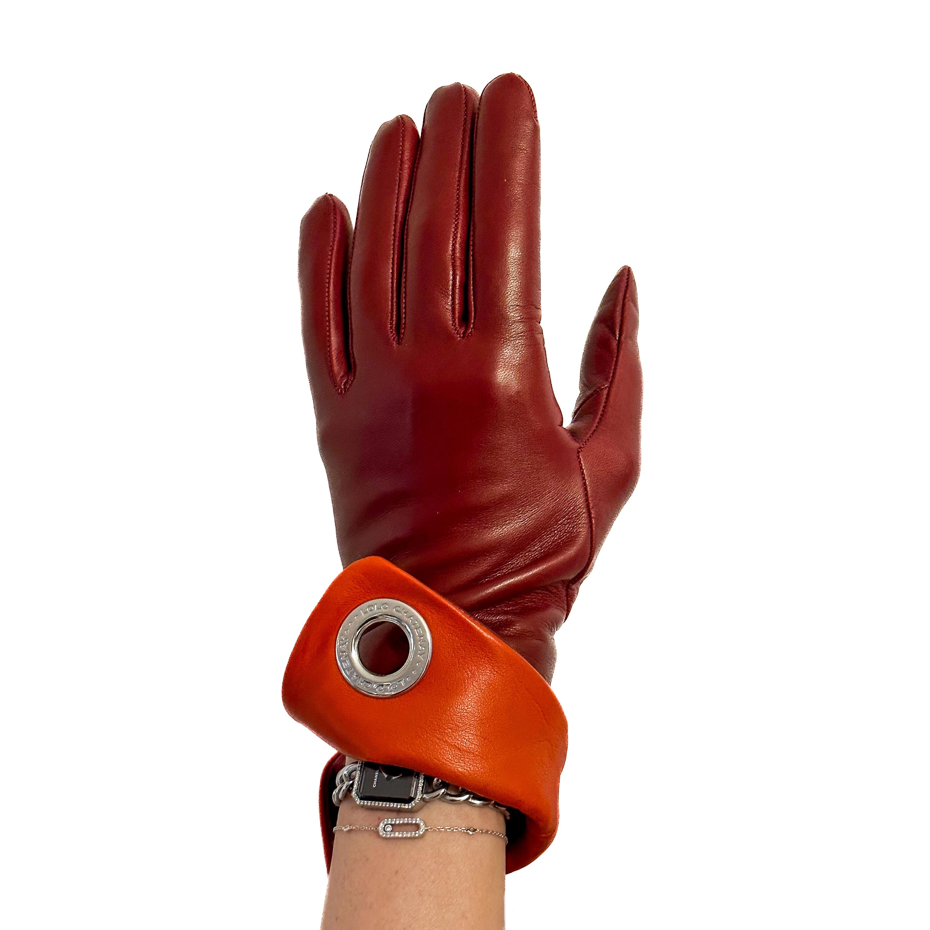 Gants Cuir Bicolore