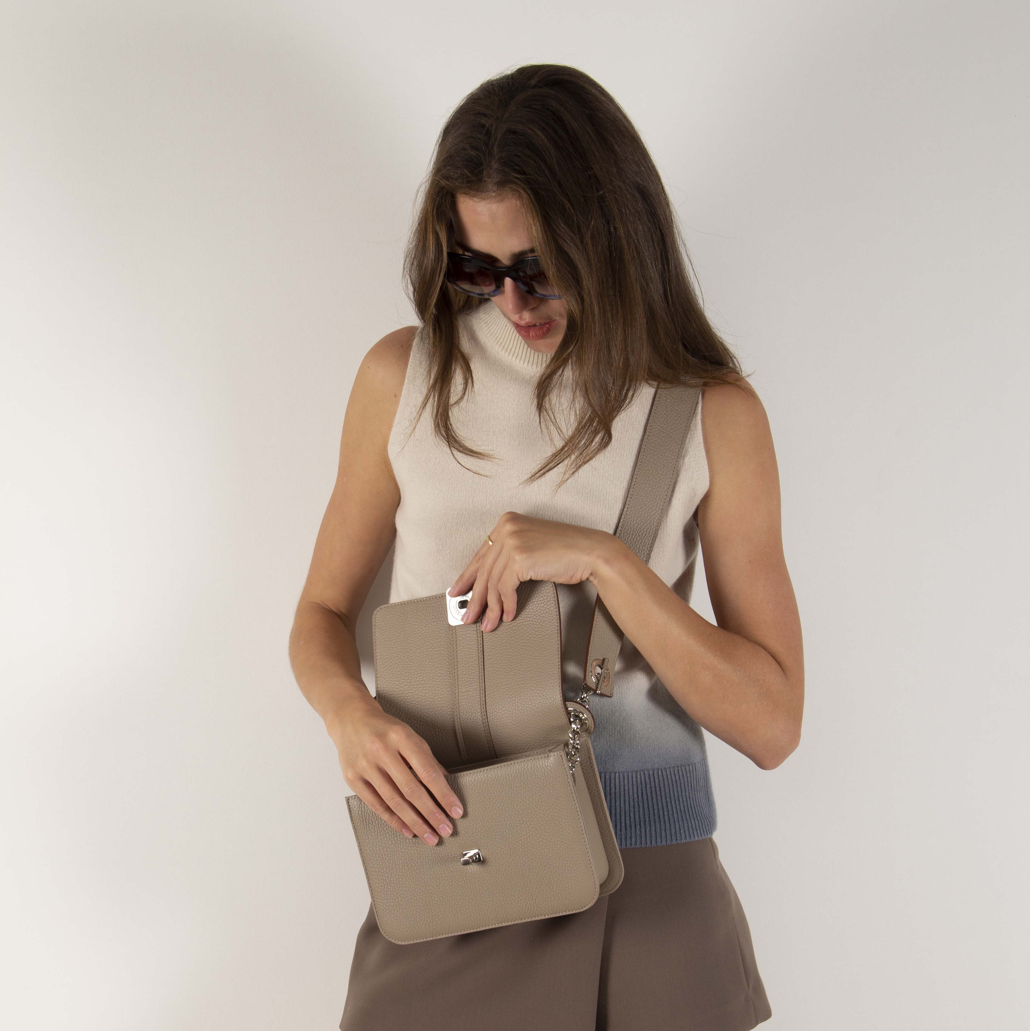 Petit Sac à Main LITTLE - Rabat Réversible Python & Bandoulière