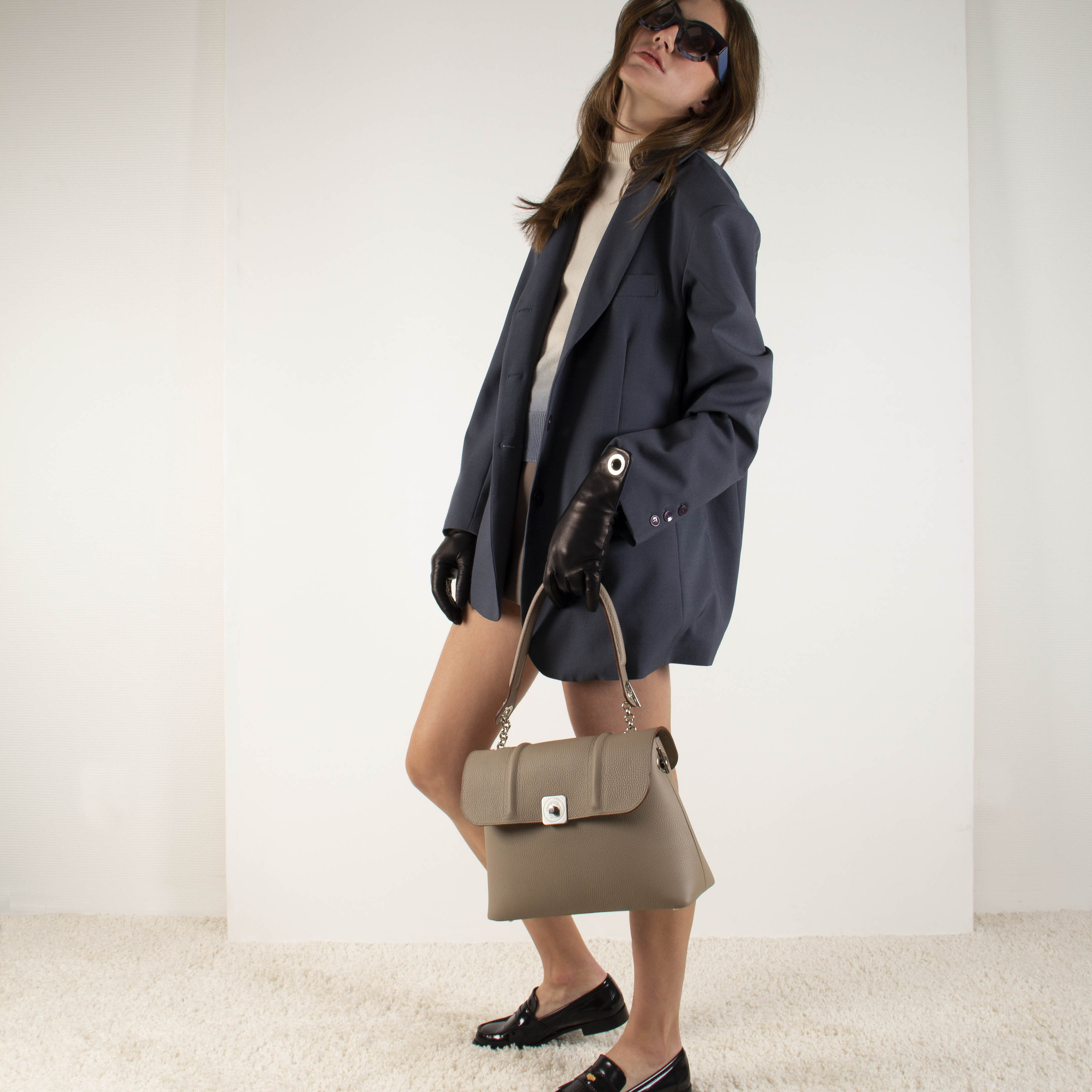 BIG Shoulder Bag - Leather Flap
