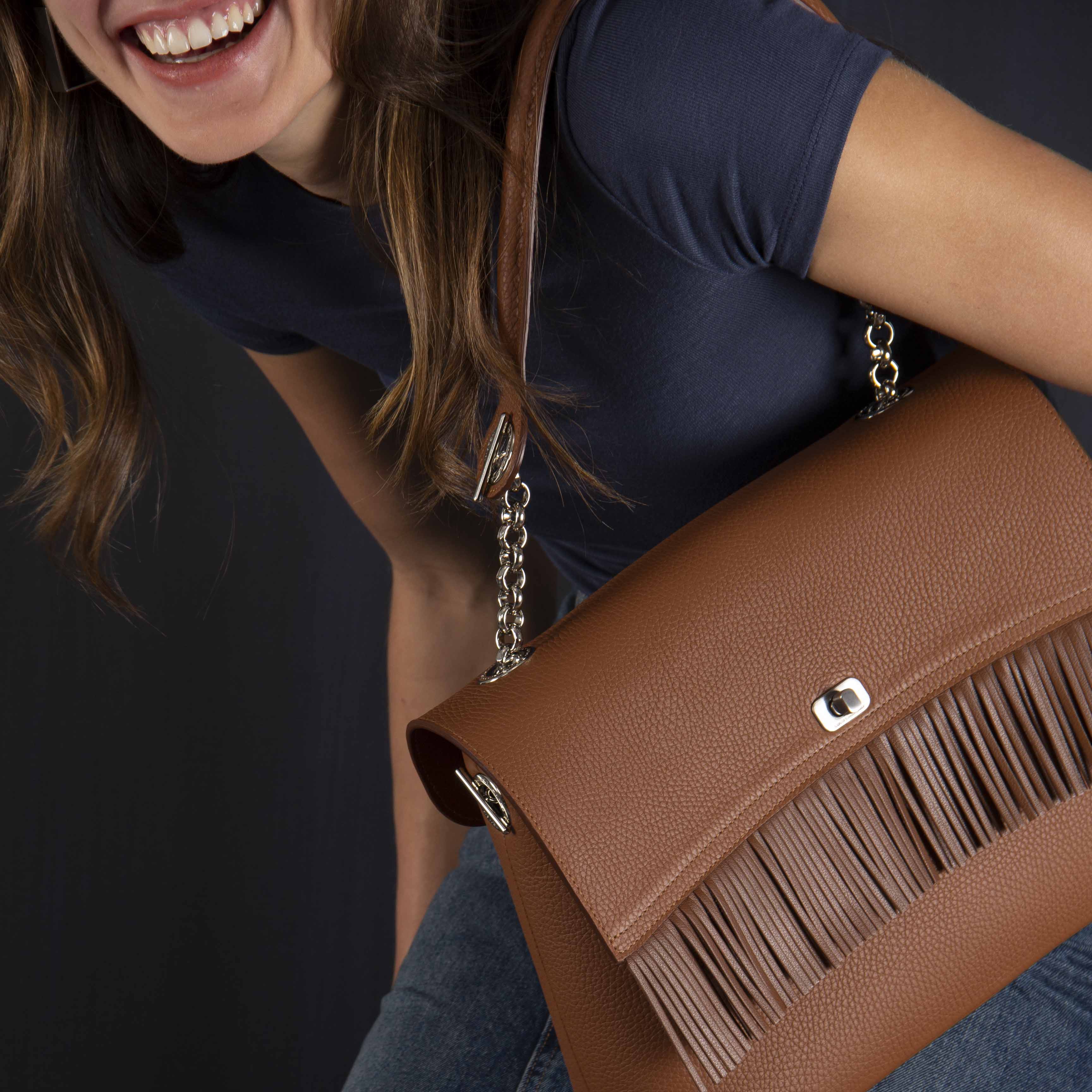 BIG Shoulder Bag - Fringed Flap