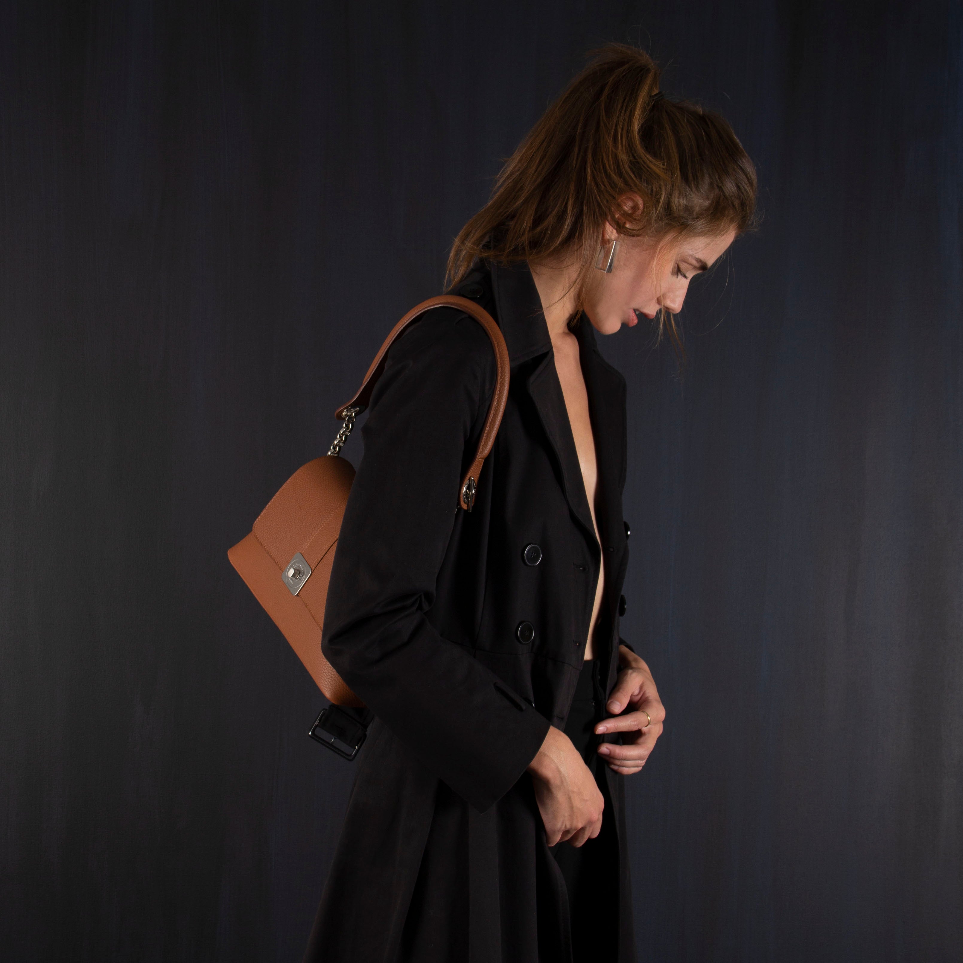 Sac MEDIUM - Rabat GUS Vernis et Poignée Epaule