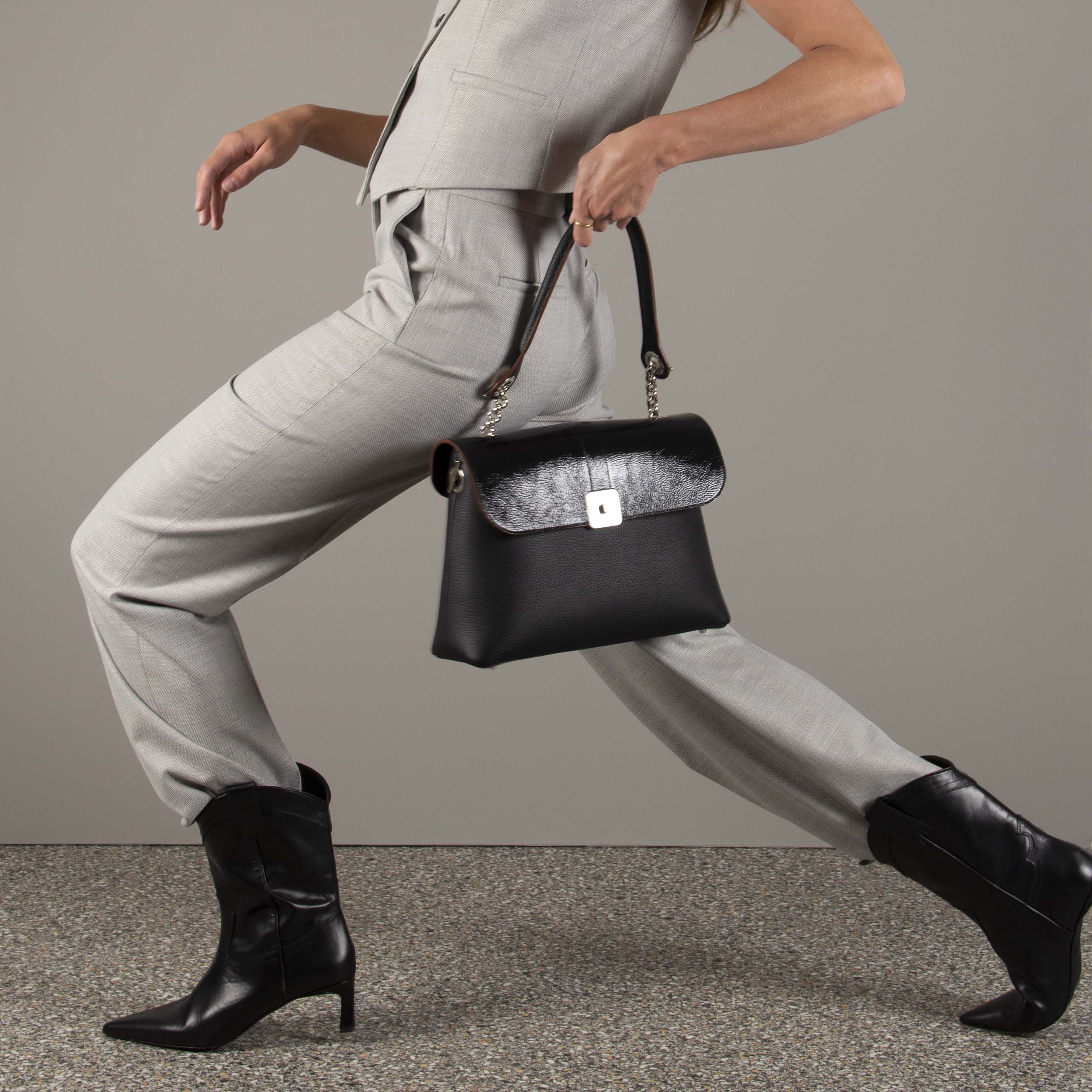 Sac BIG - Rabat Réversible Vernis et Porté Épaule