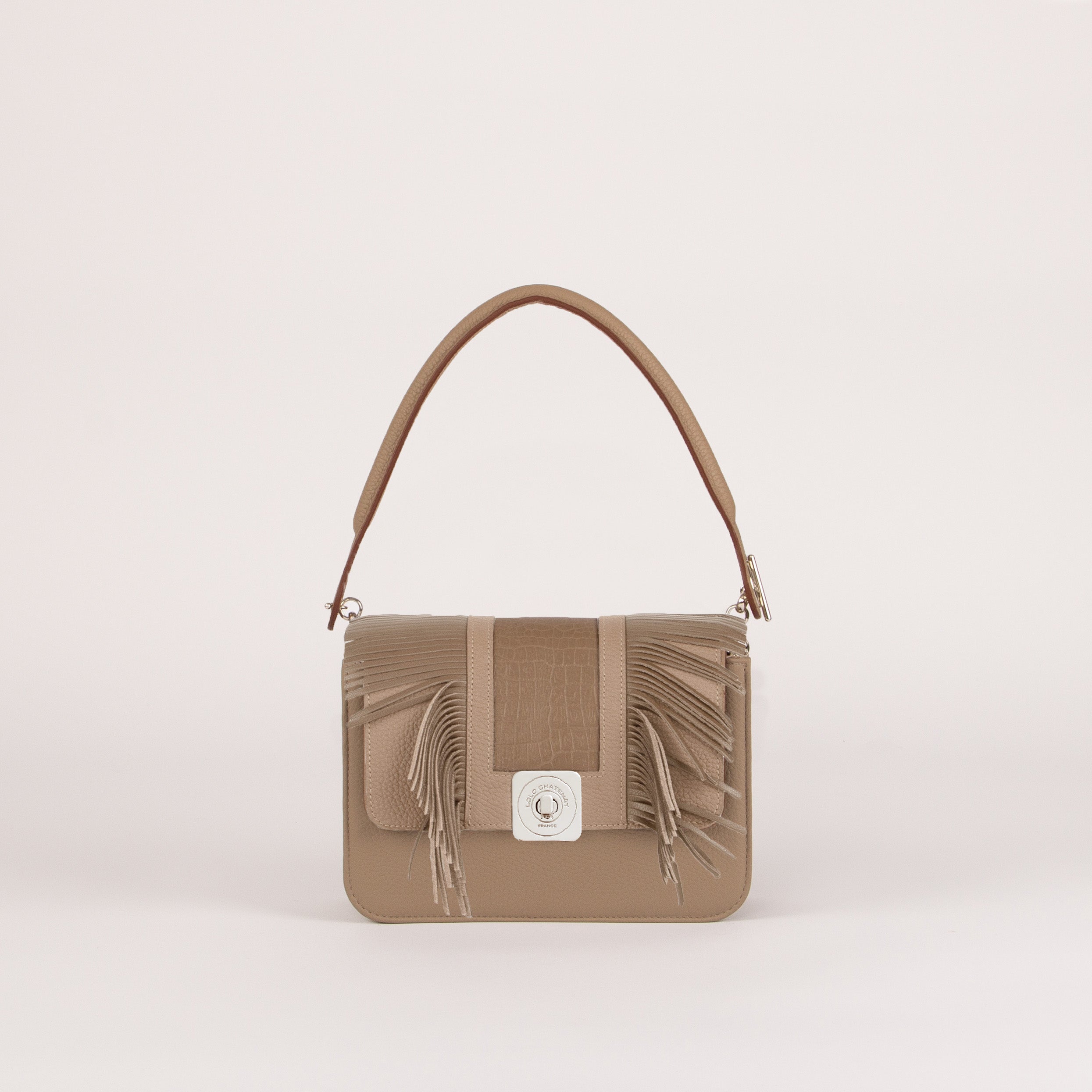 Small Shoulder Bag - Fringed & Crocodile Flap