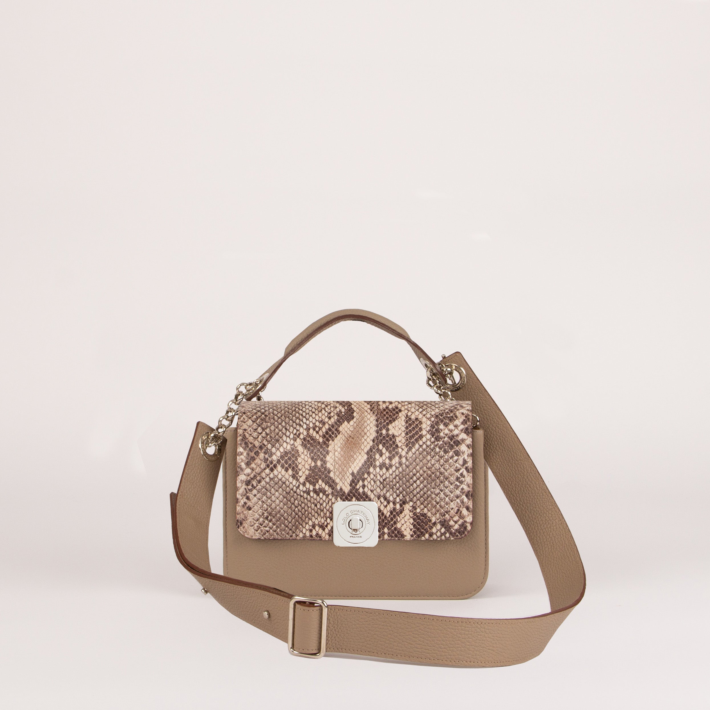 Petit Sac à Main LITTLE - Rabat Réversible Python & Bandoulière