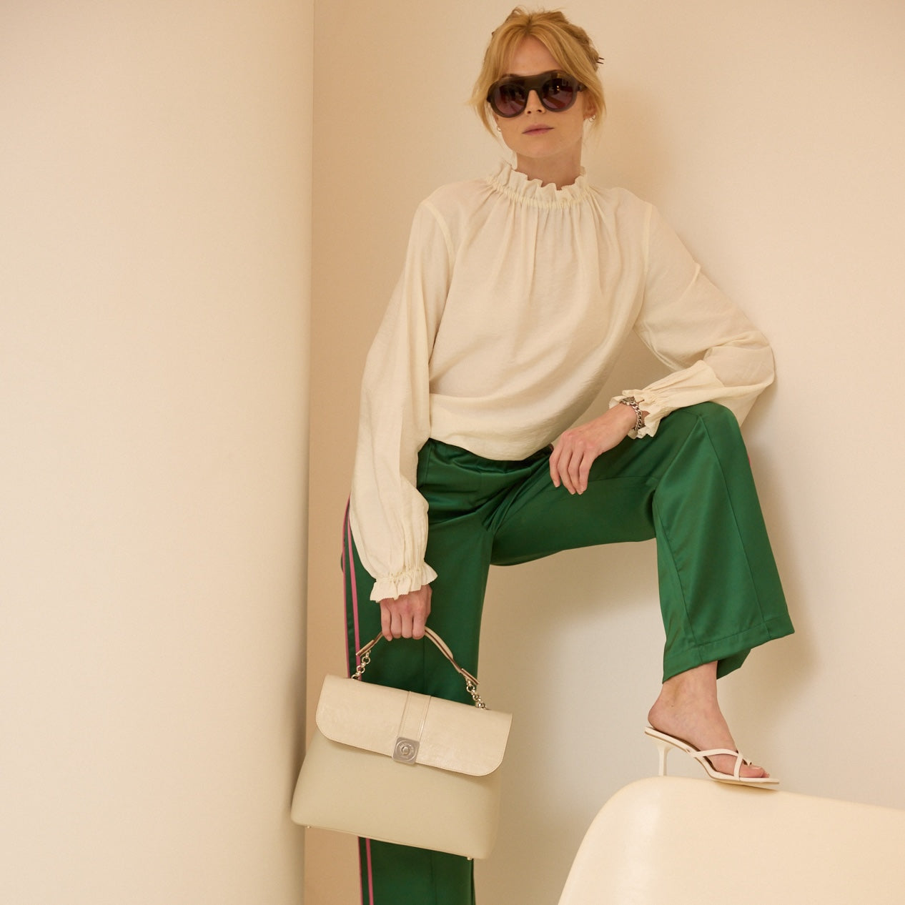 BIG Shoulder Bag - Reversible Crocodile Flap