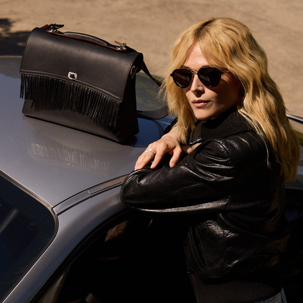 BIG Shoulder Bag - Fringed Flap