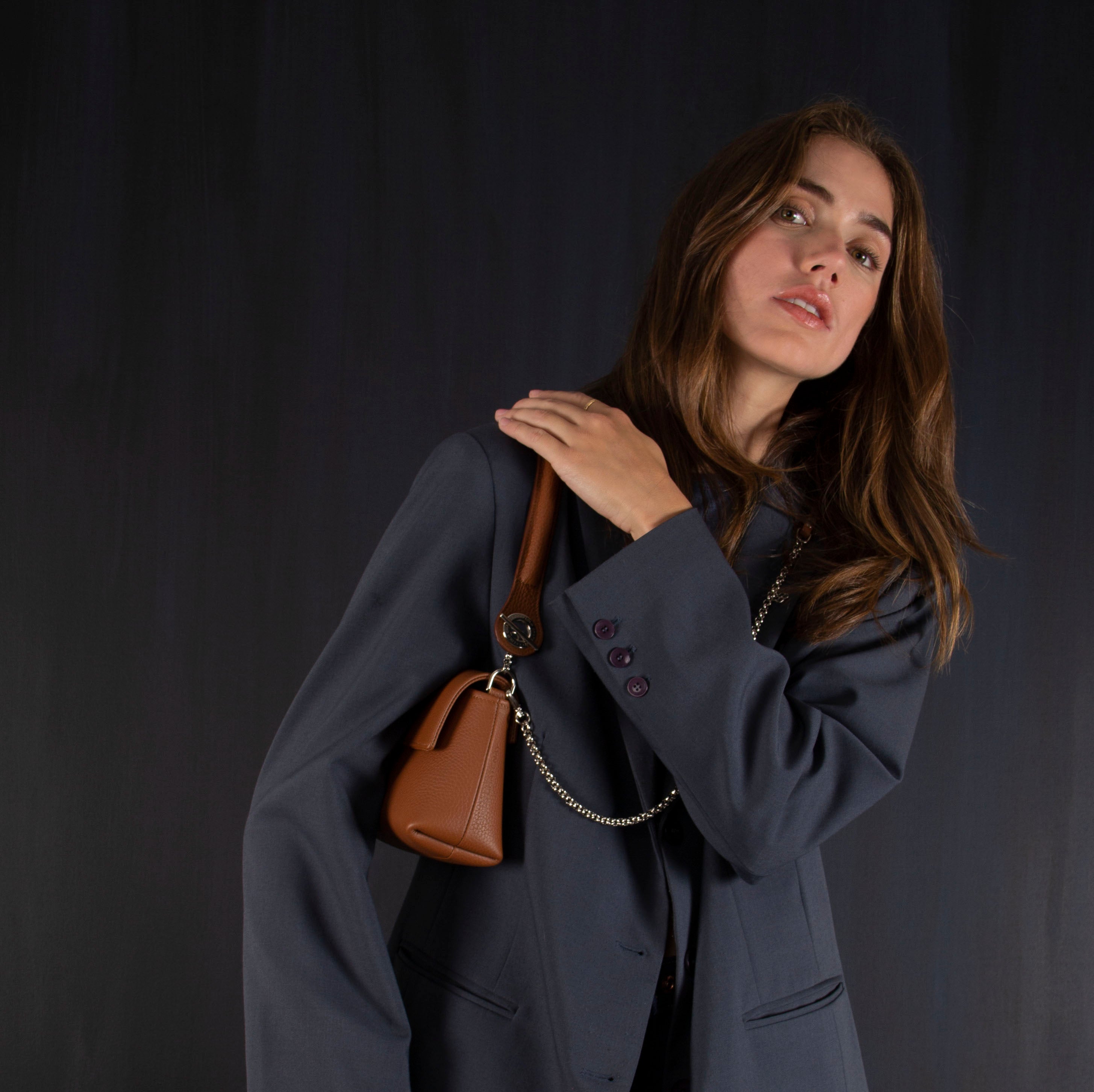 SAC-MINI-CAMEL-POIGNEE-EPAULE-CHAINE-BANDOULIERE-MOUSQUETONS-PORTE-2-LOLO-CHATENAY