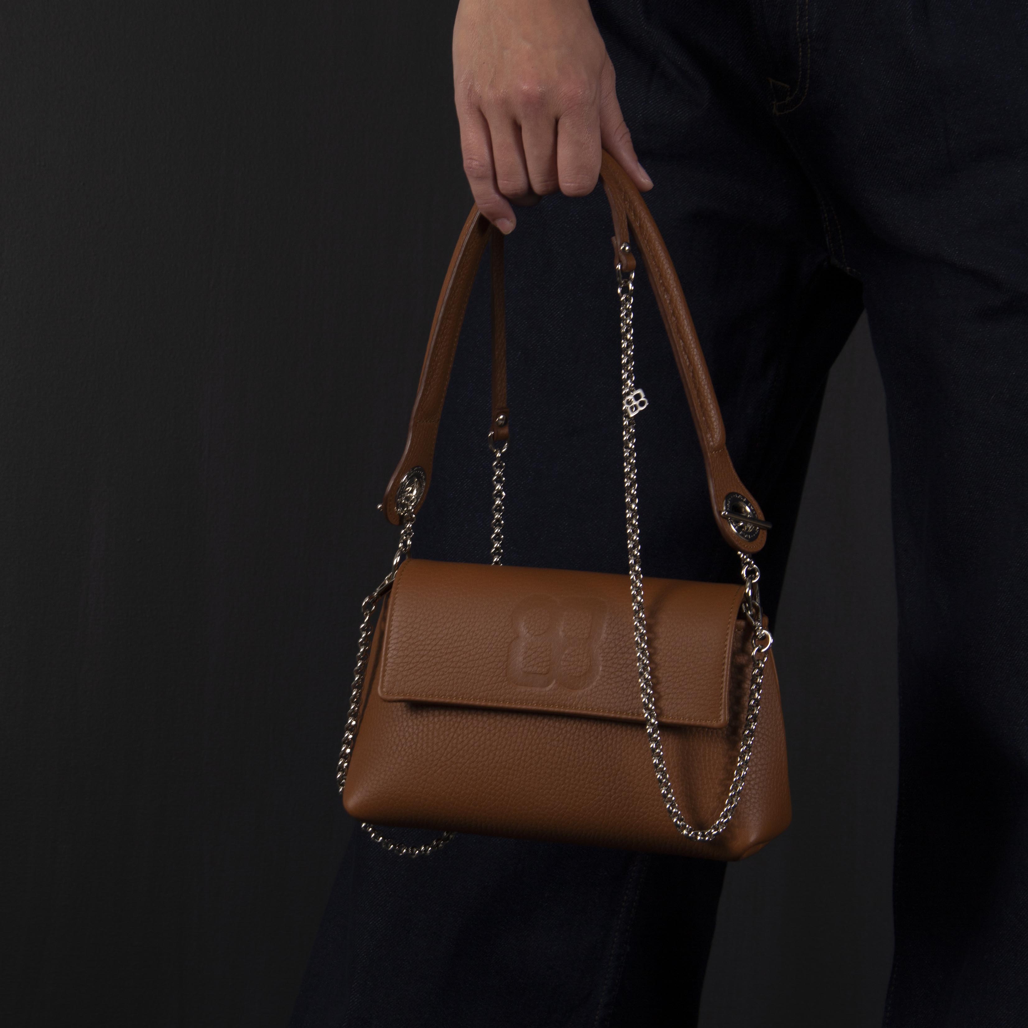 SAC-MINI-CAMEL-POIGNEE-EPAULE-CHAINE-BANDOULIERE-MOUSQUETONS-PORTE-3-LOLO-CHATENAY