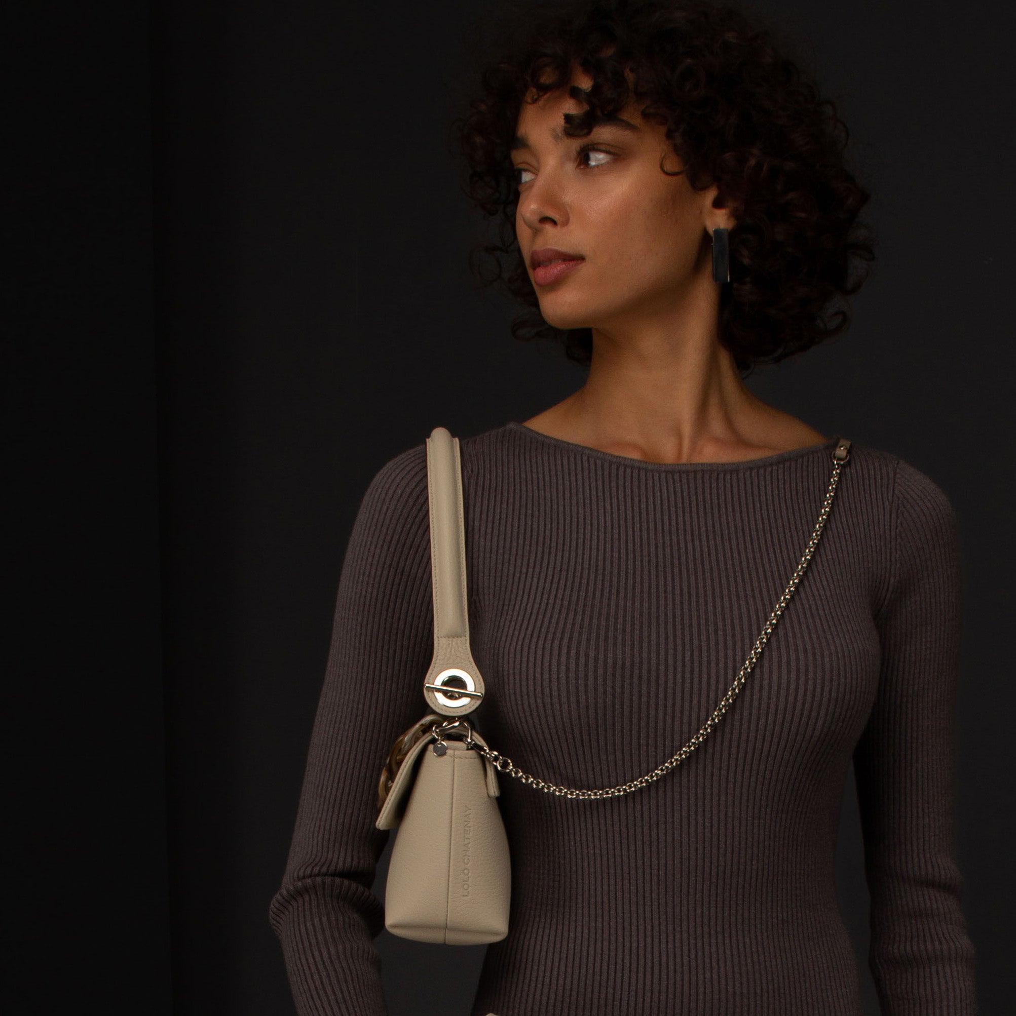 SAC-MINI-PERLE-POIGNEE-EPAULE-CHAINE-BANDOULIERE-MOUSQUETONS-3-LOLO CHATENAY