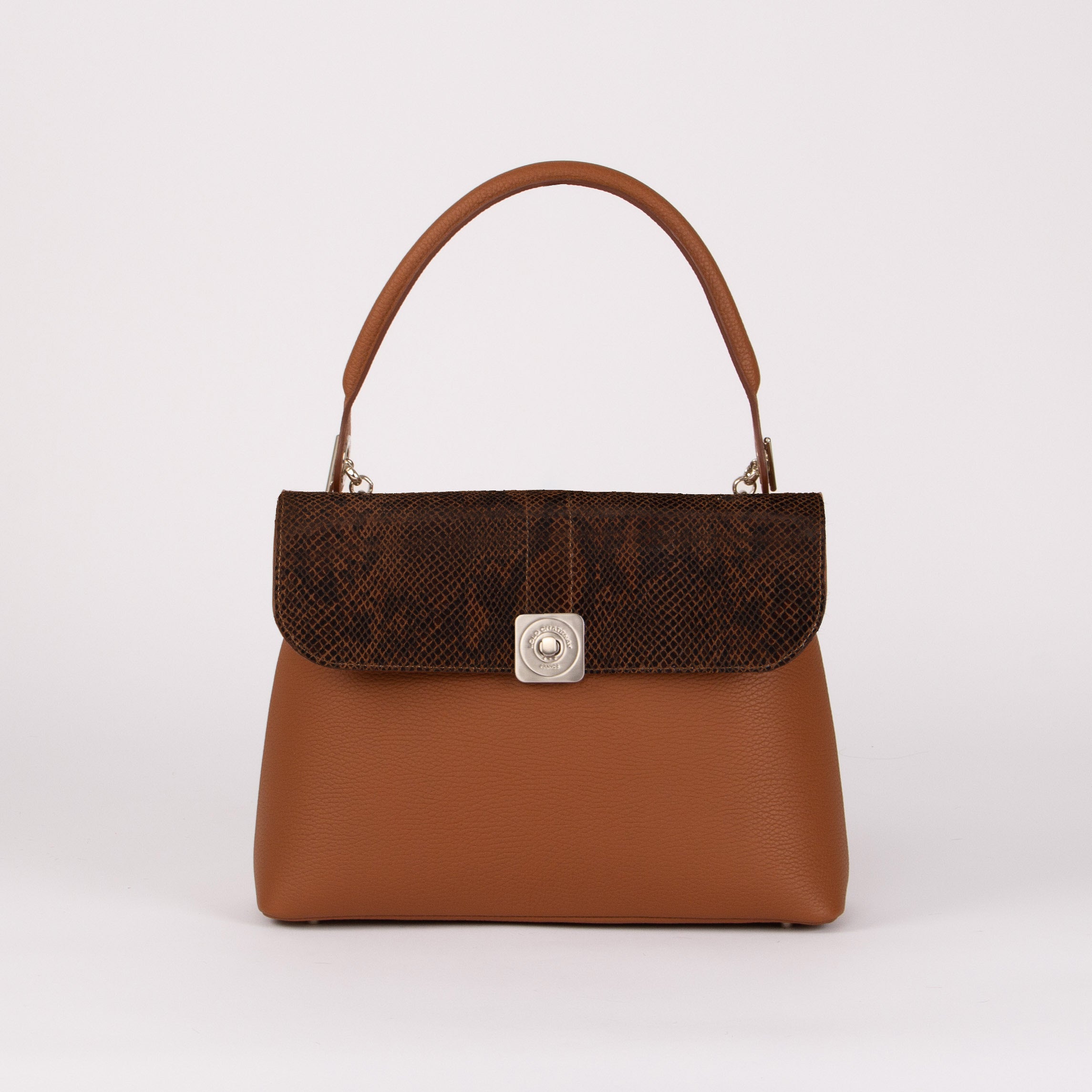 Sac Porté Épaule BIG - Rabat Cuir Python | Cuir de Vachette