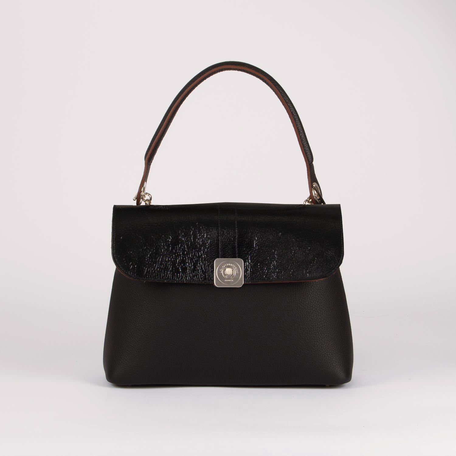BIG Shoulder Bag - Reversible Patent Flap
