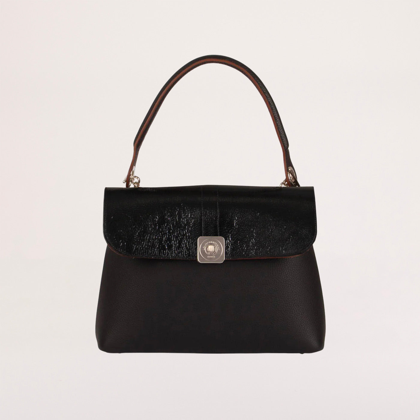 BIG Shoulder Bag - Reversible Patent Flap