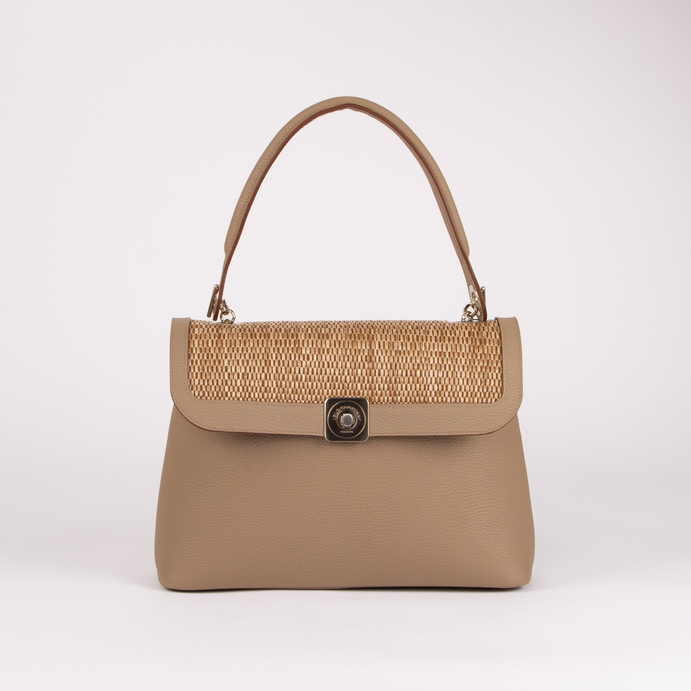 BIG Shoulder Bag - Woven Straw Flap