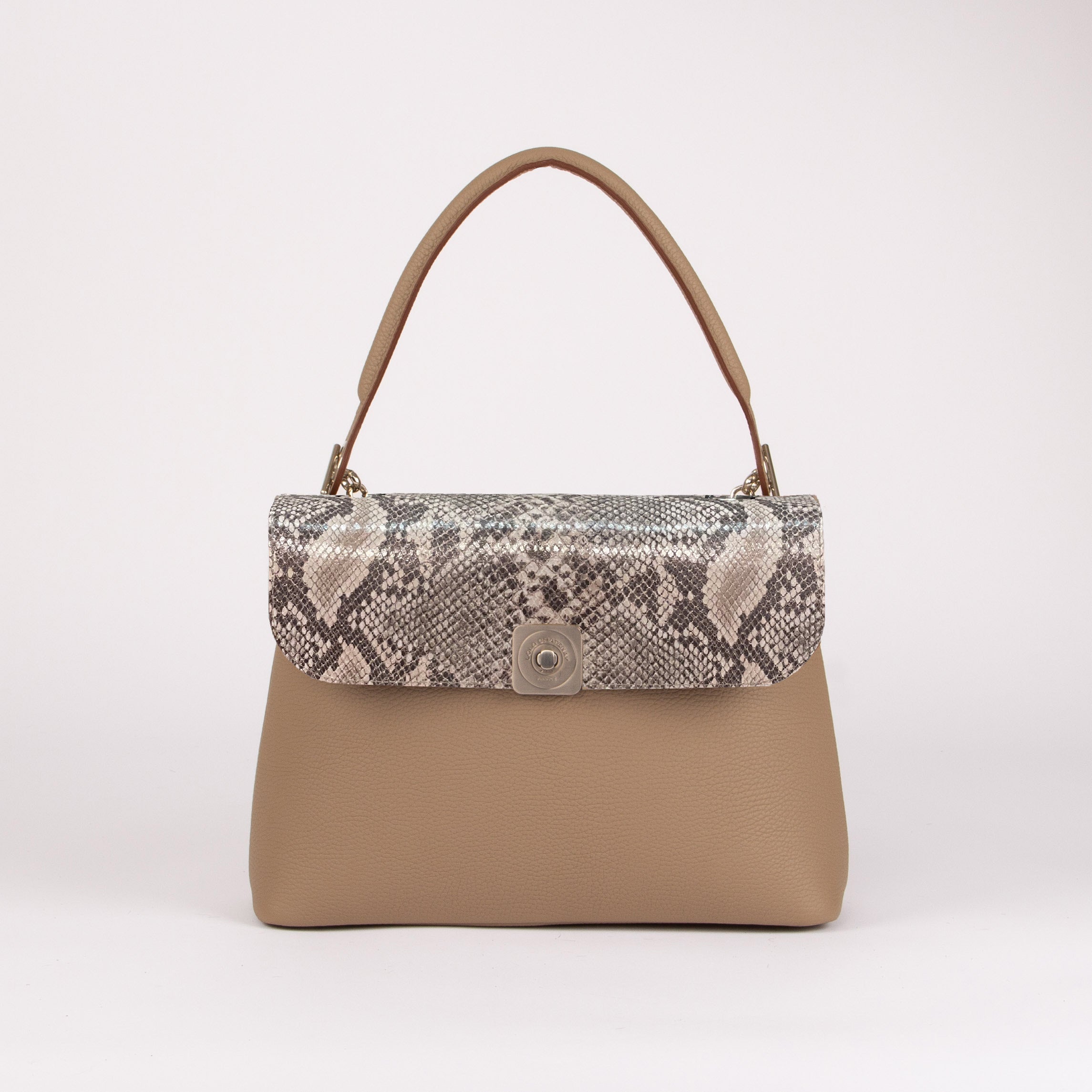 BIG Shoulder Bag - Reversible Python Flap
