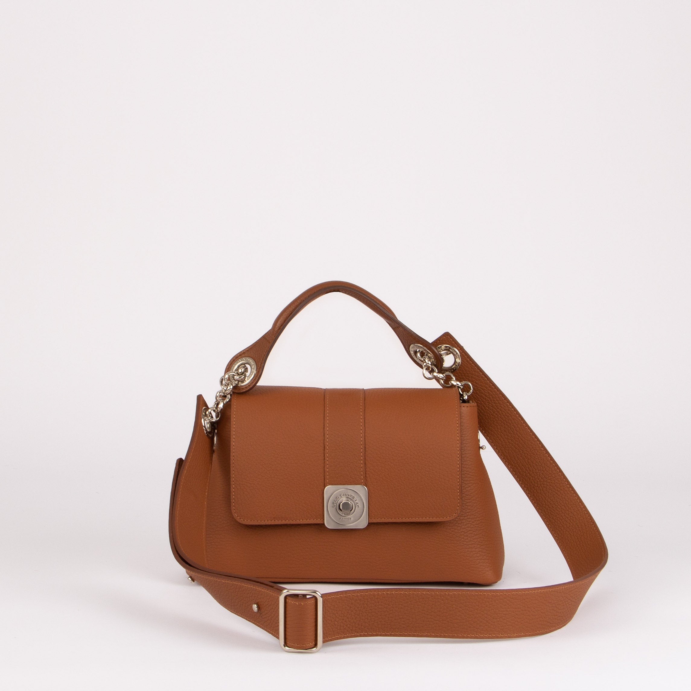 MEDIUM Bag - Gus Leopard Flap, Hand Handle and Adjustable Shoulder Strap
