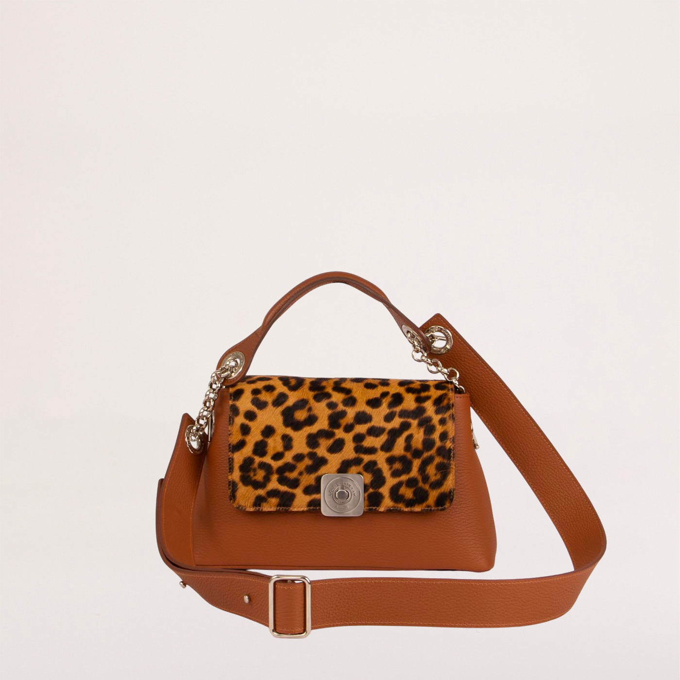 Sac MEDIUM - Rabat Gus Léopard, Poignée Main et Bandoulière Réglable