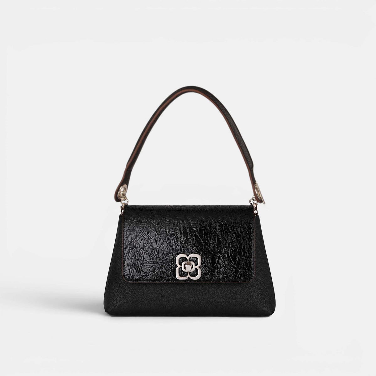 Sac MEDIUM - Rabat LUCKY Vernis et Poignée Epaule