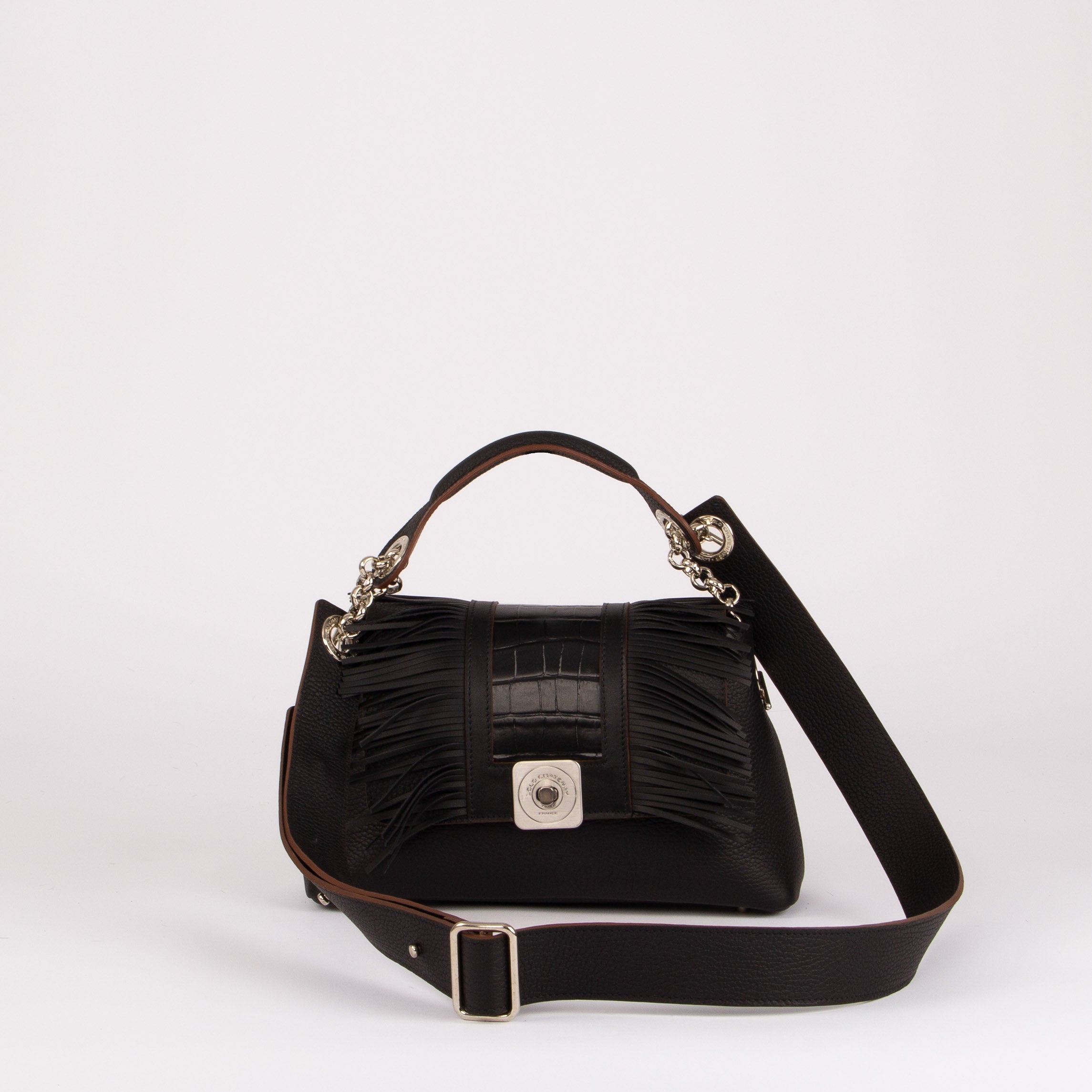 SAC_MEDIUM_NOIR_POIGNEE_MAIN_BANDOULIERE_RABAT_BOBO_NOIR - LOLO - CHATENAY