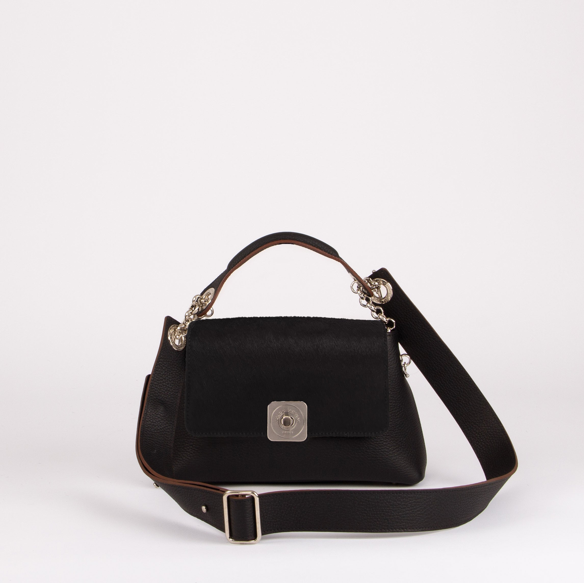 MEDIUM Bag - Gus Python Flap, Hand Handle and Adjustable Shoulder Strap