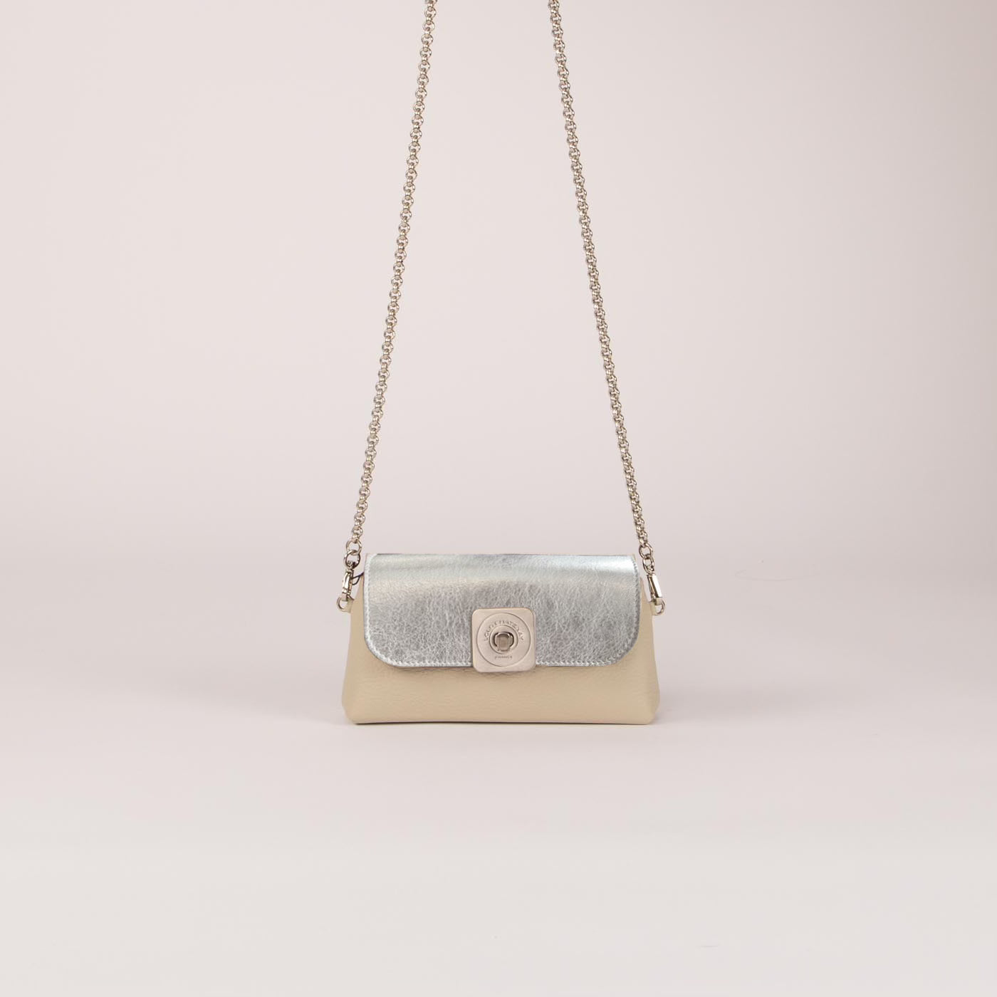 SAC_NANO_XL_PERLE_RABAT_VERSO_ARGENT - CHAINE - BANDOULIERE - MOUSQUETONS - LOLO -CHATENAY