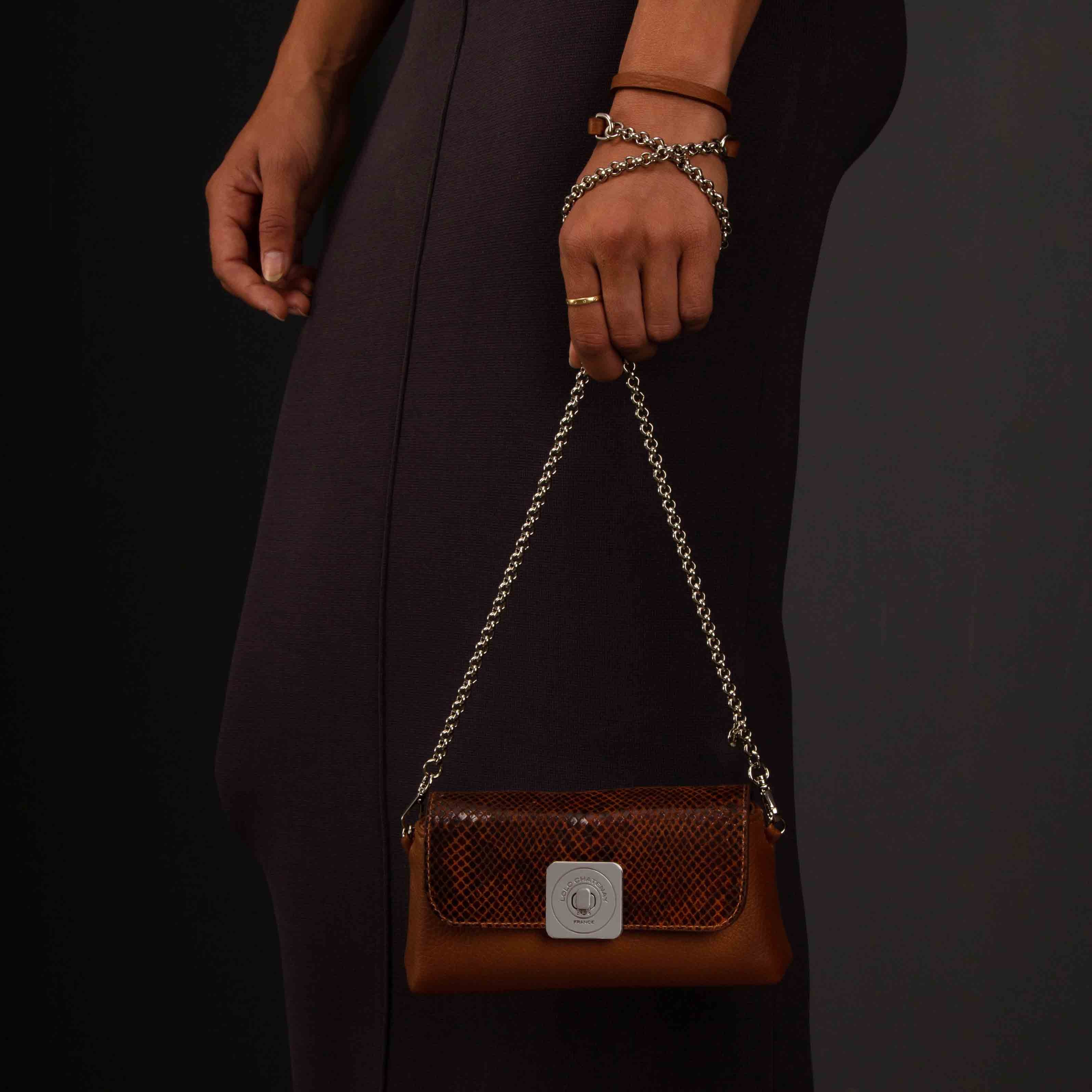 Sac NANO XL - Rabat NANO XL PYTHON et Chaîne Bandoulière