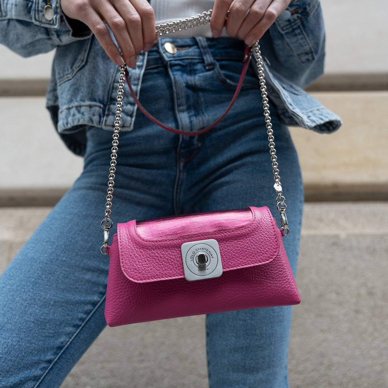 Nano XL Bag - Bubble Flap and Chain Shoulder Strap
