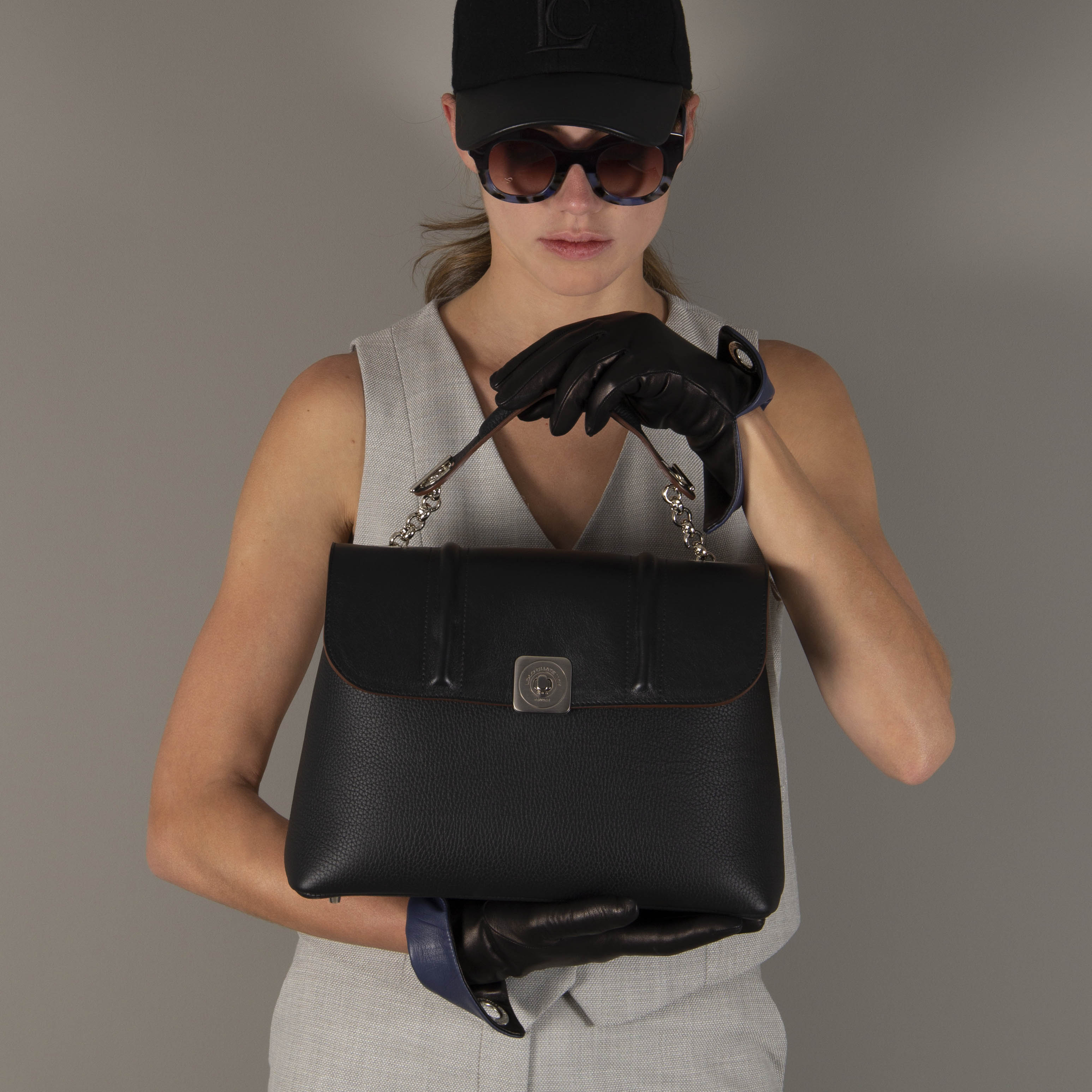 BIG Handbag - Smooth Black Flap | Cowhide