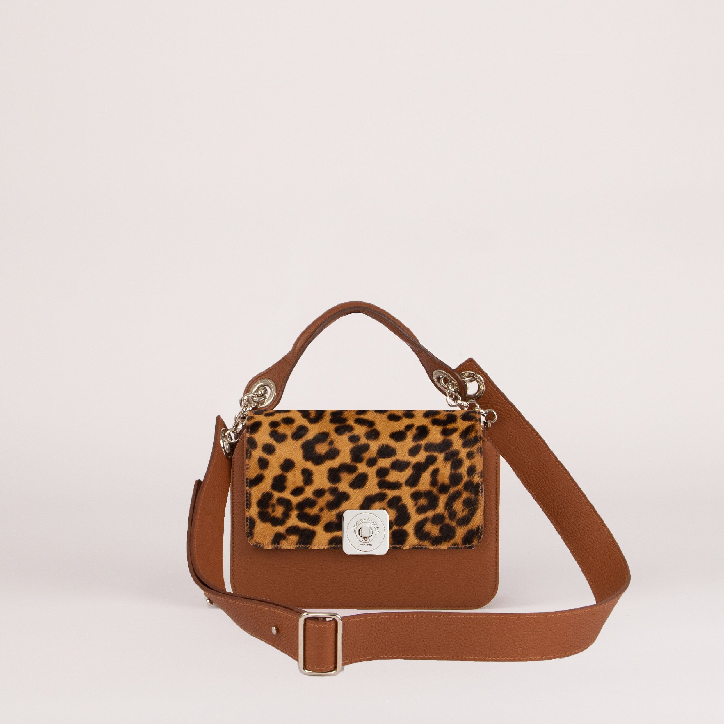 Little Bag - Gus Leopard Flap, Hand Handle and Adjustable Shoulder Strap