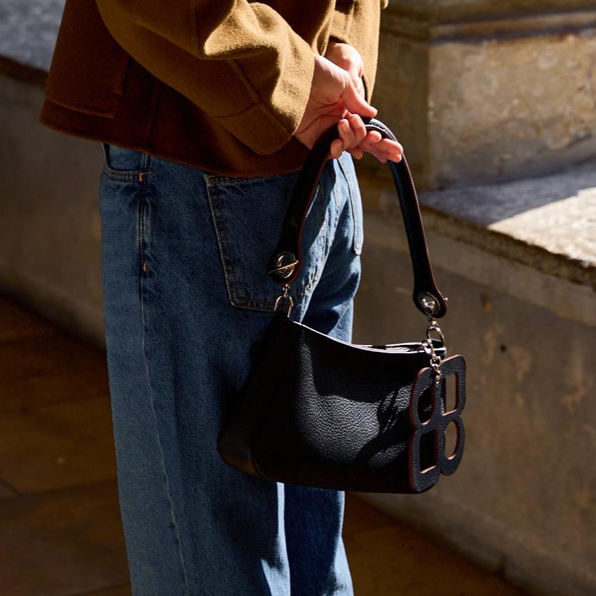 SAC - BAGUETTE - MOON - NOIR - POIGNEE - EPAULE - BIJOU - DE - SAC - LOLO - CHATENAY - PORTE - 4