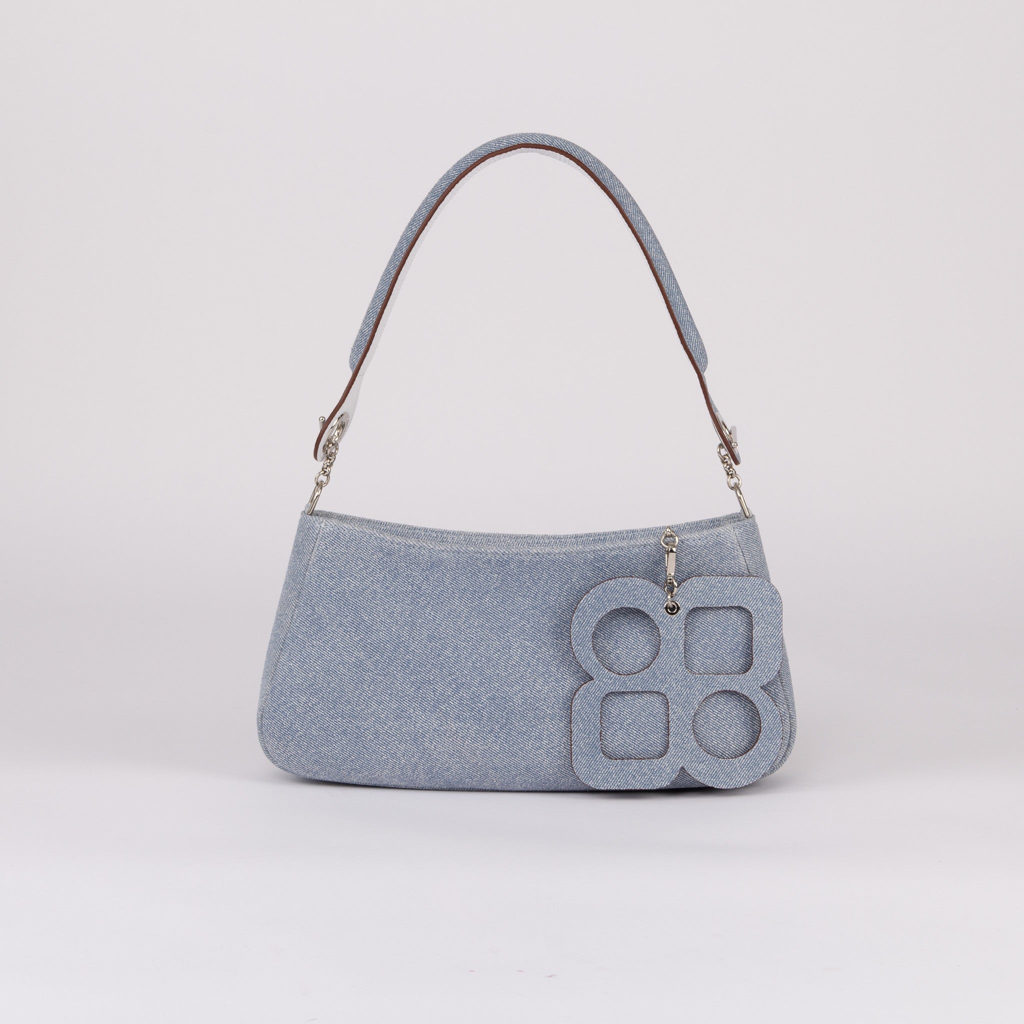 SAC - BAGUETTE - MOON - POIGNEE - EPAULE - BIJOU - DE - SAC - LOLO - CHATENAY - DENIM - 1