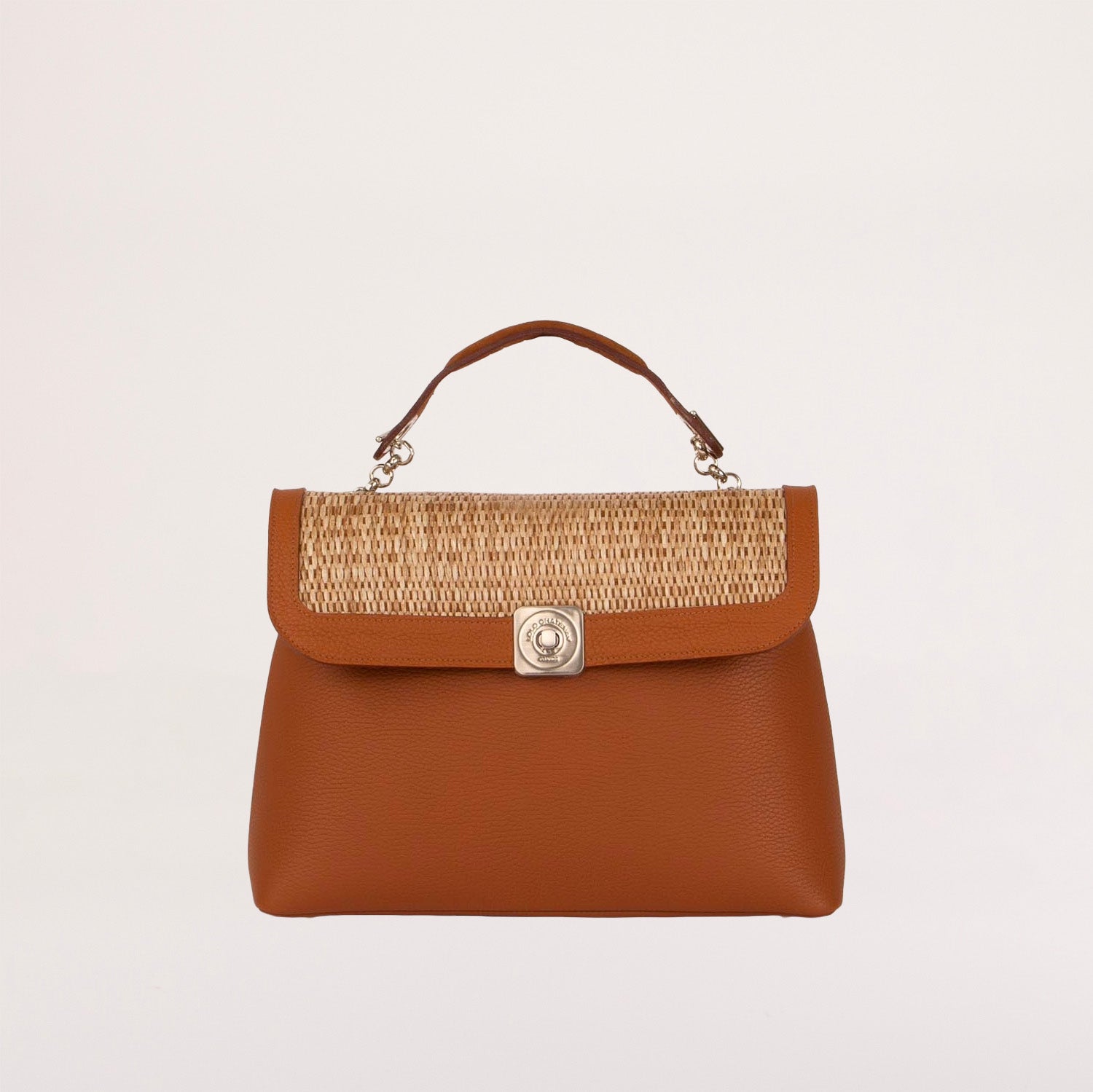 GROSSE Handtasche – Geflochtene Strohklappe