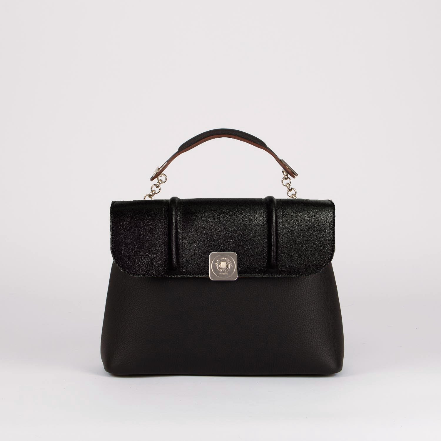 BIG Handbag - Smooth Black Flap | Cowhide
