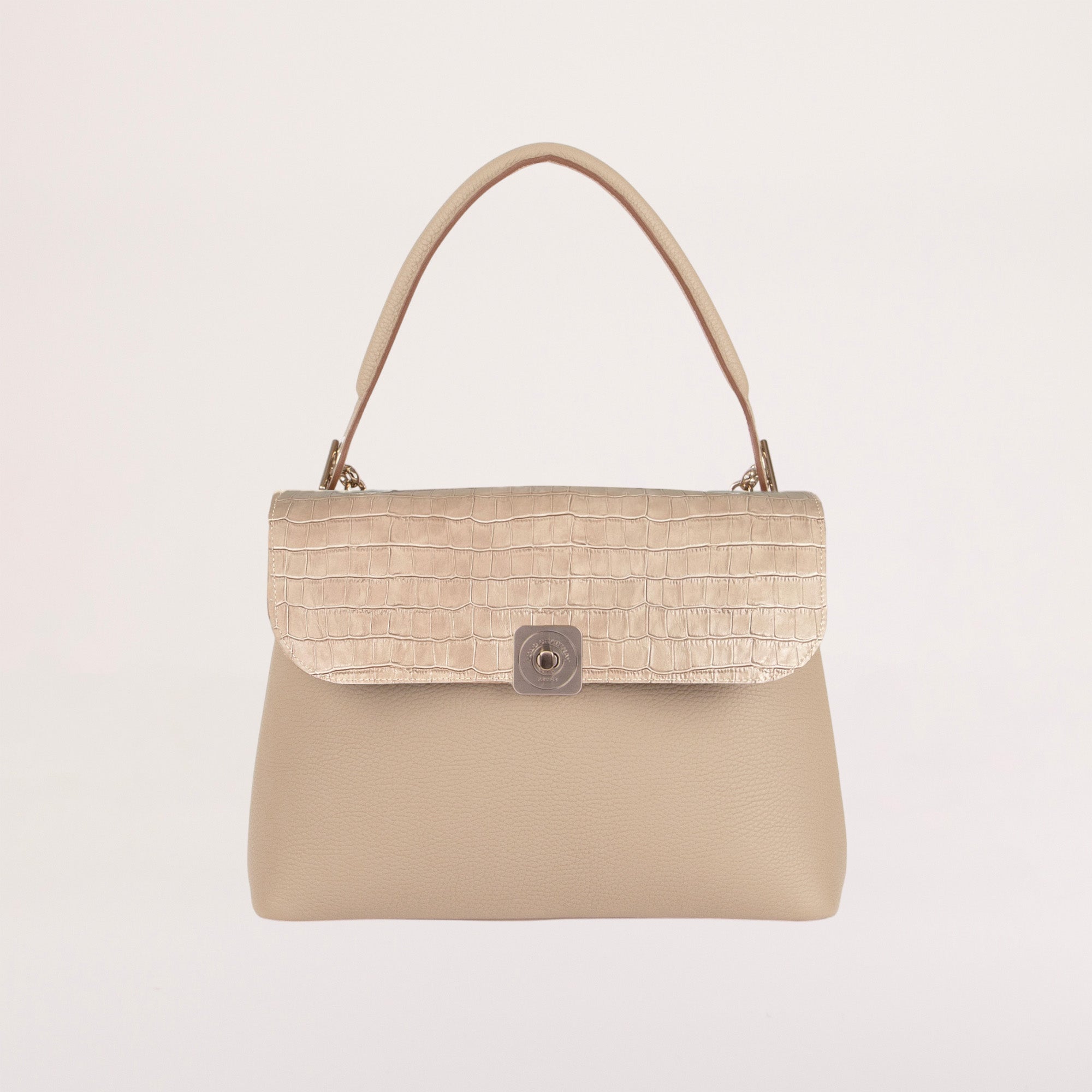 BIG Shoulder Bag - Reversible Crocodile Flap