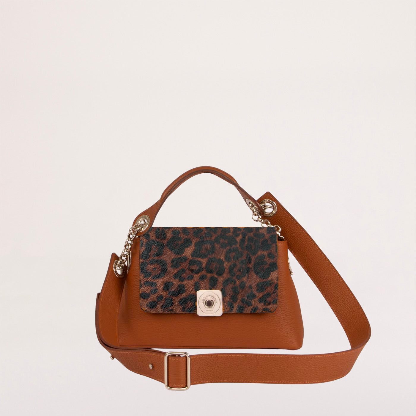 Sac MEDIUM - Rabat Gus Léopard, Poignée Main et Bandoulière Réglable