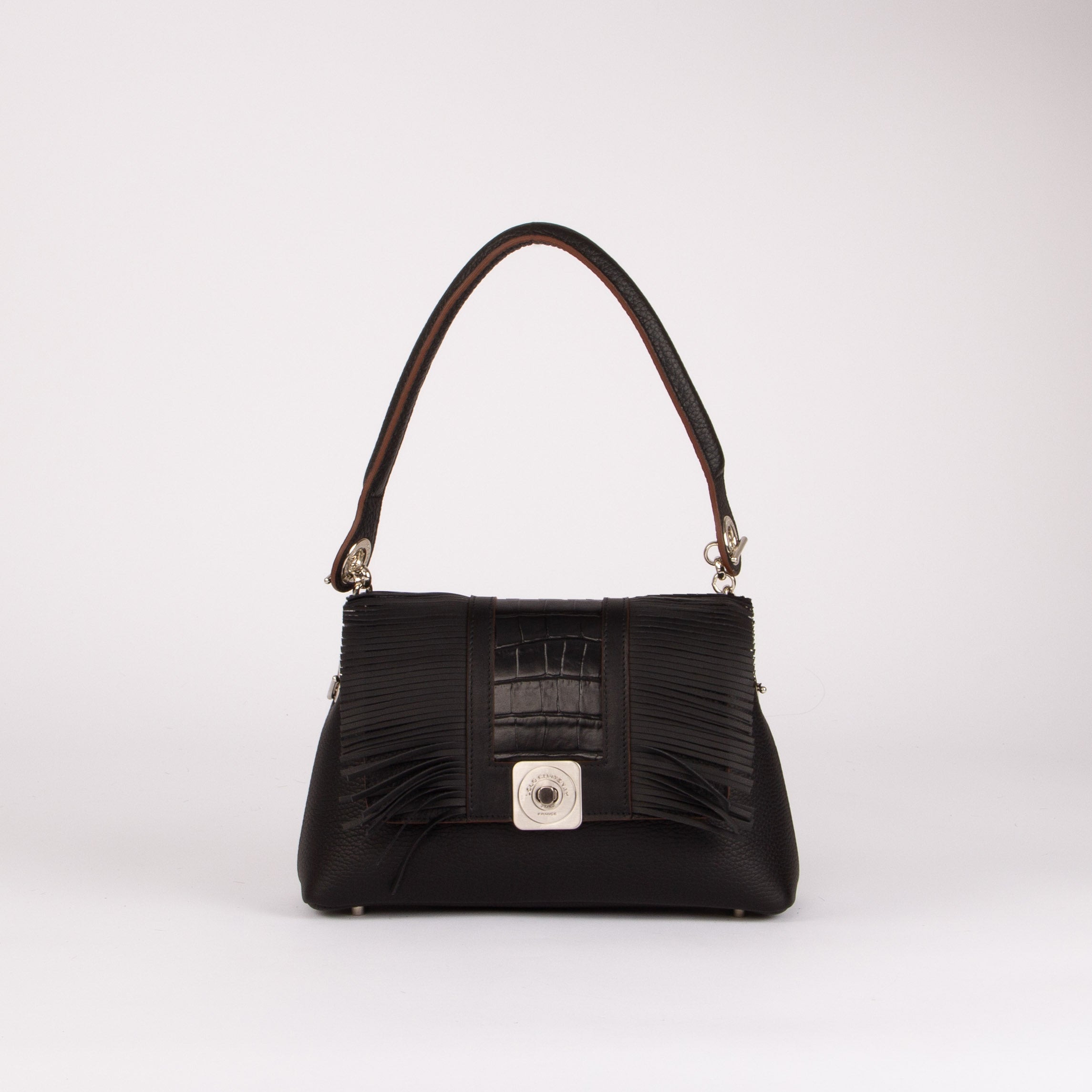 SAC_MEDIUM_NOIR_POIGNEE_EPAULE_RABAT_BOBO_NOIR - LOLO - CHATENAY