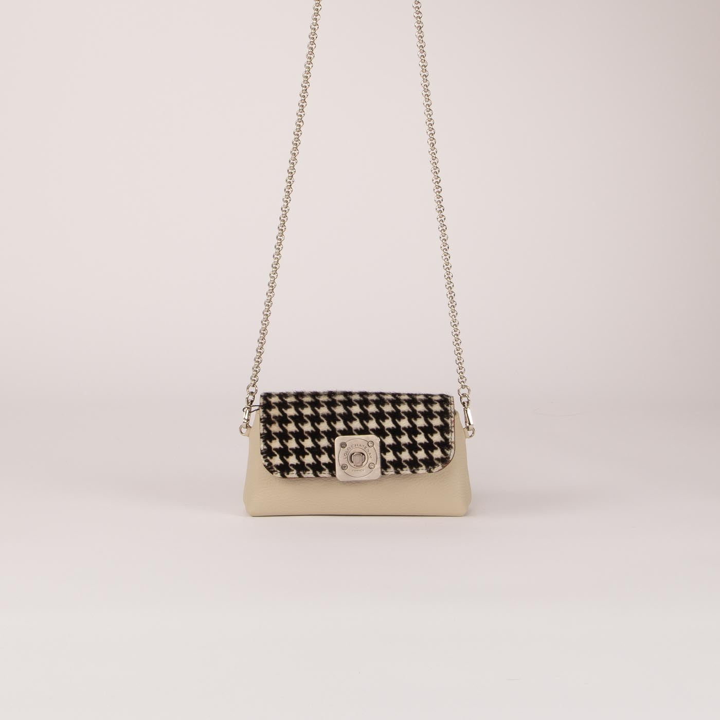 SAC_NANO_XL_PERLE_RABAT_VERSO - PIED DE COQ -CHAINE - BANDOULIERE - MOUSQUETONS - LOLO - CHATENAY